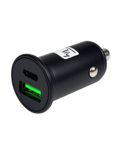 Mini Caricatore da Auto USB-A e USB-C&trade 5V/4A Nero