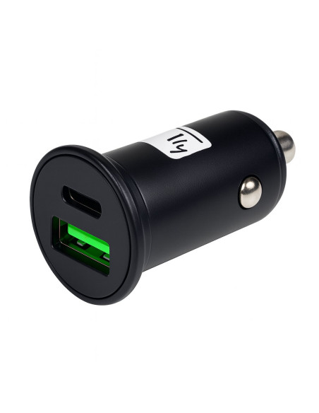 Mini Caricatore da Auto USB-A e USB-C&trade 5V/4A Nero