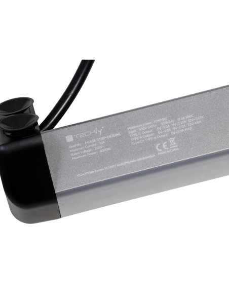 Multipresa da Tavolo 2 prese Italiane Bipasso 1 USB-C&trade e 1 USB-A