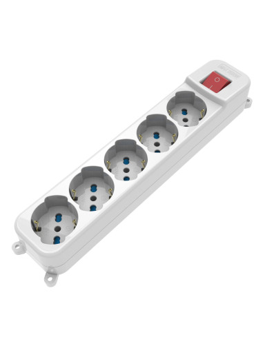 Multipresa 5 Posti Italiana Bipasso / Schuko con spina 16A angolata