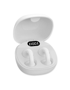 Cuffie Auricolari Wireless Aperte OWS con Custodia Smart Touch Screen LCD Bianco
