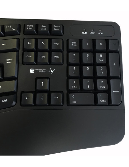 Tastiera Ergonomica Wireless Slim Design Curvo