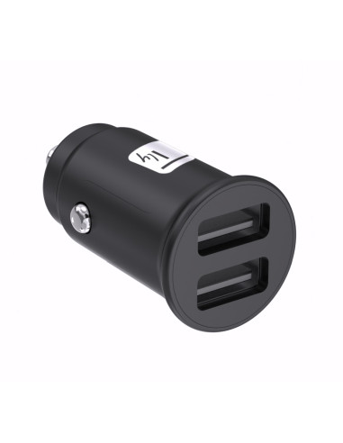 Mini Caricatore da Auto 2 Porte USB-A 5V/2.4A Nero