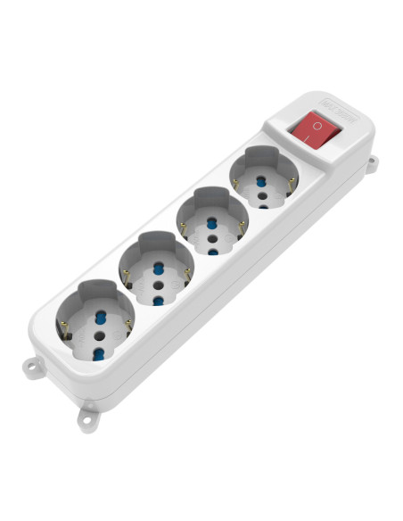 Multipresa 4 Posti Italiana Bipasso / Schuko con spina 16A angolata