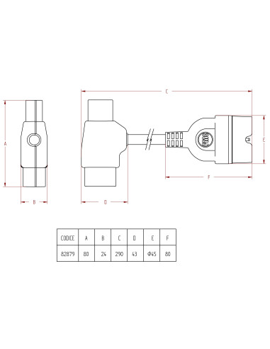 Cavo Adattatore PC con Spina / Presa IEC e P30