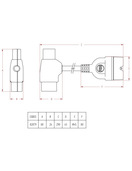 Cavo Adattatore PC con Spina / Presa IEC e P30