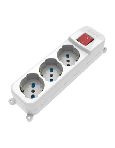 Multipresa 3 Posti Italiana Bipasso / Schuko con spina 16A angolata