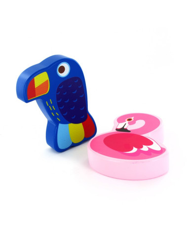Wooden mix rattles (Flamingo,...