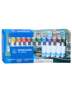 Watercolor paints in 12ml...