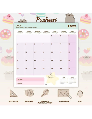 Pusheen - Calendario da parete 2022...