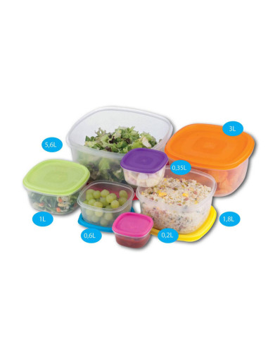 Set of 7 food storage containers