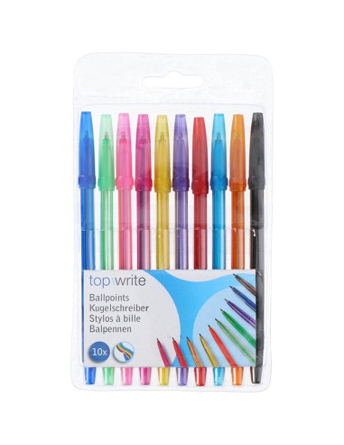 Topwrite - Ballpoint pen set 10 colours