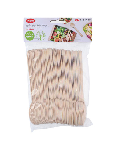 Alpina - Disposable wooden spoons 16...