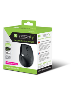 Mouse Ergonomico RGB Wireless + USB 2.4G Nero 2