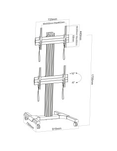 Supporto a Pavimento per 2 TV LCD/LED 32-60'' per Video Wall 2