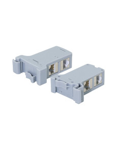 Adattatore per Guida DIN con 2 Accoppiatori Cat.6A RJ45 F/F 2