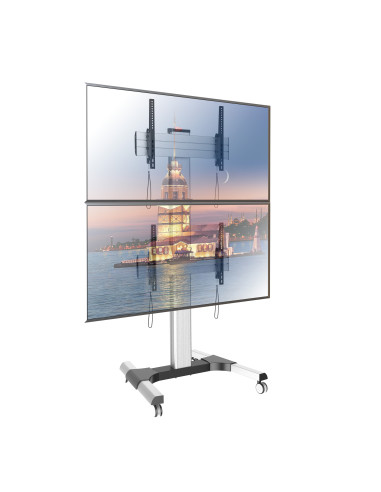 Supporto a Pavimento per 2 TV LCD/LED 32-60'' per Video Wall