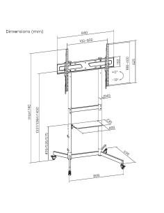 Supporto a Pavimento con Mensola per TV LCD/LED/Plasma 55-100'' 2