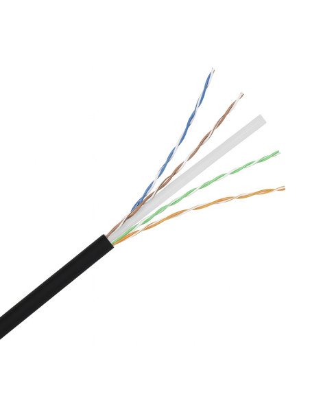 Cavo Cat. 6A Rigido U/UTP PE in Matassa 200 m Nero