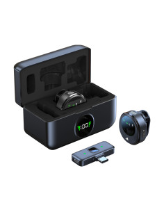Set 2 Mini Microfoni Lavalier Wireless con Ricevitore USB-C&trade e Custodia di Ricarica
