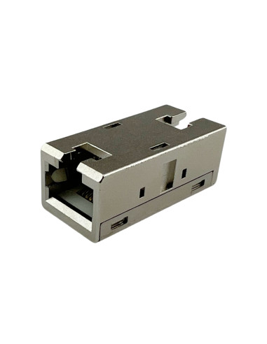 Accoppiatore RJ45 Cat6A 8P8C Femmina/ Femmina 10G STP Silver