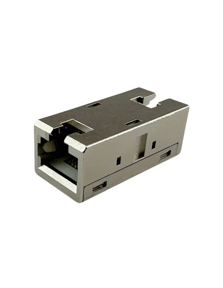 Accoppiatore RJ45 Cat6A 8P8C Femmina/ Femmina 10G STP Silver