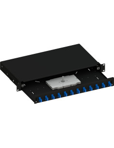 Cassetto Ottico 19'' Scorrevole con 12 Bussole SC Simplex Monomodale Nero 2