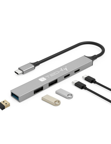 Hub USB 3.2 a 5 porte USB-A/USB-C&trade Slim in Metallo