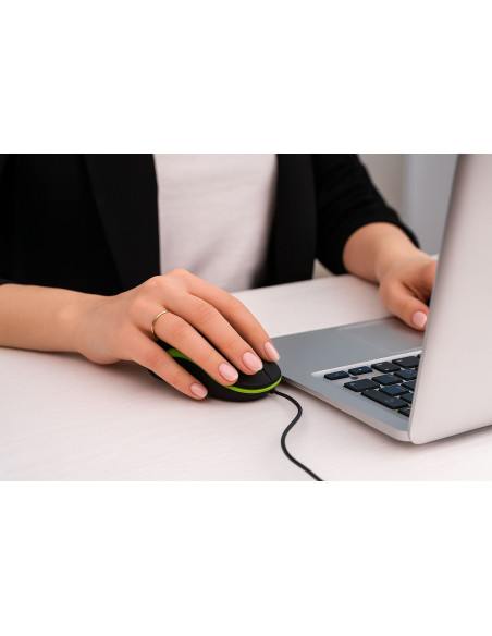 Mouse Ottico USB 1600 Dpi Nero/Verde