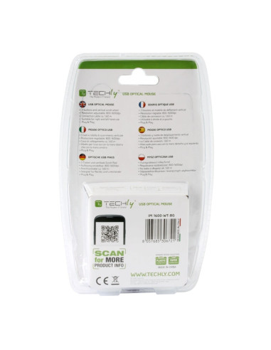 Mouse Ottico USB 1600 Dpi Nero/Verde