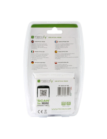 Mouse Ottico USB 1600 Dpi Nero/Verde