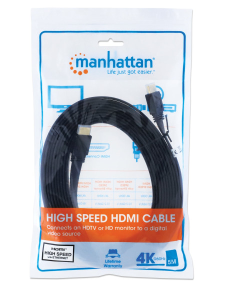 Cavo HDMI High Speed With Ethernet Piatto 5m nero