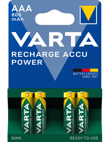 Blister 4 Batterie Ricaricabili Mini Stilo AAA 800 mAh