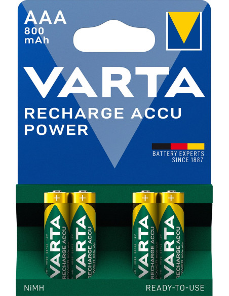 Blister 4 Batterie Ricaricabili Mini Stilo AAA 800 mAh
