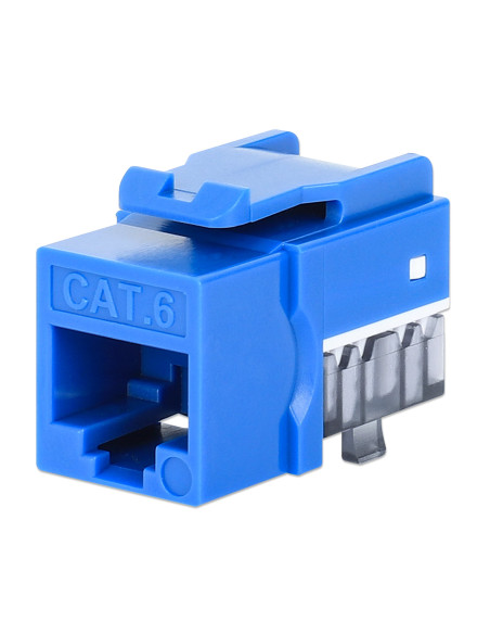 Frutto Keystone Slim Cat.6 per Cavo Rigido con Supporto Punch-Down 25 pz Blu