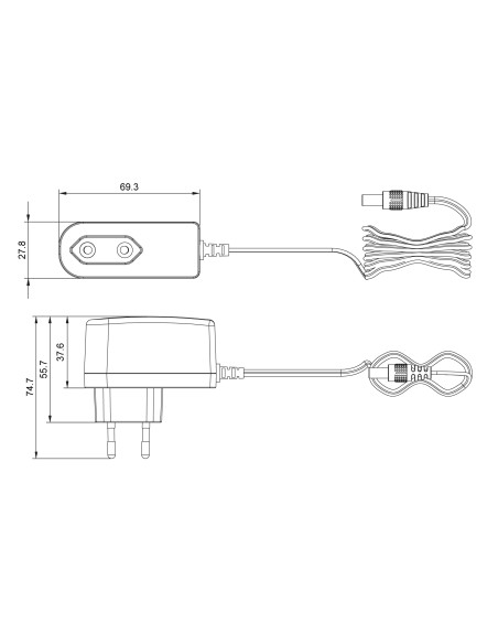 Alimentatore Universale 12V 1000mA Plug 5.5 x 2.5mm Nero