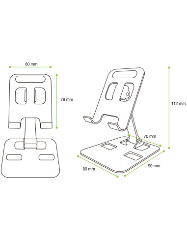 Supporto Universale Porta Smartphone e Tablet Regolabile e Pieghevole