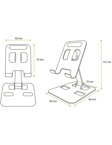 Supporto Universale Porta Smartphone e Tablet Regolabile e Pieghevole