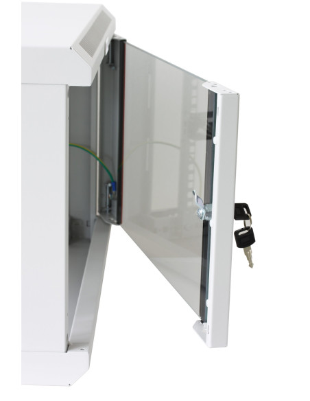 Armadio Rack 19'' a muro 9 unit&agrave sezione unica prof. 450mm Grigio