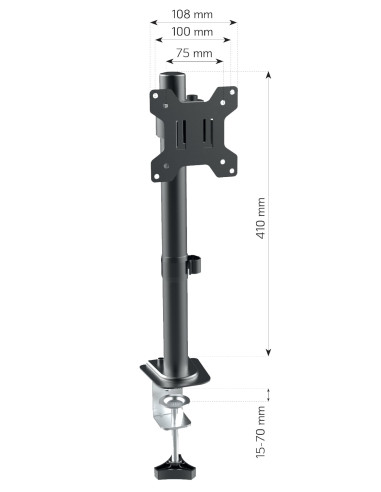 Supporto da Scrivania con Morsetto per Monitor 13-32'' Braccio Corto Inclinabile