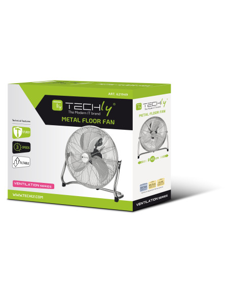 Ventilatore Industriale da Pavimento Diametro 45 cm 3 Livelli di Potenza