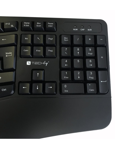 Tastiera Ergonomica Wireless Slim Design Curvo
