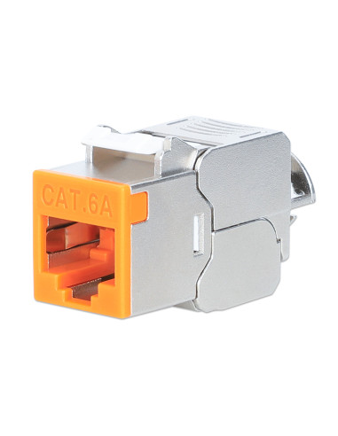 Frutto Keystone RJ45 Cat.6A 10G Slim STP Toolless Arancione