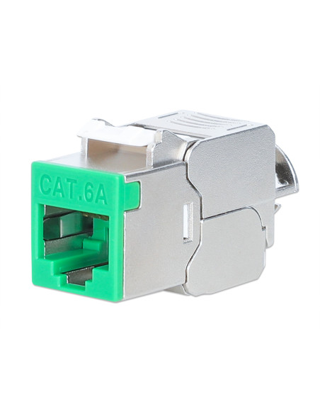 Frutto Keystone RJ45 Cat.6A 10G Slim STP Toolless Verde