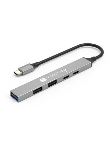 Hub USB 3.2 a 5 porte USB-A/USB-C&trade Slim in Metallo