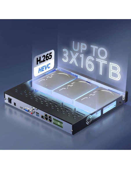 Videoregistratore NVR 36CH 16 MP 48 TB con HDMI e VGA