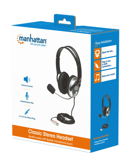 Cuffia Stereo Classica con Microfono 2x3.5mm