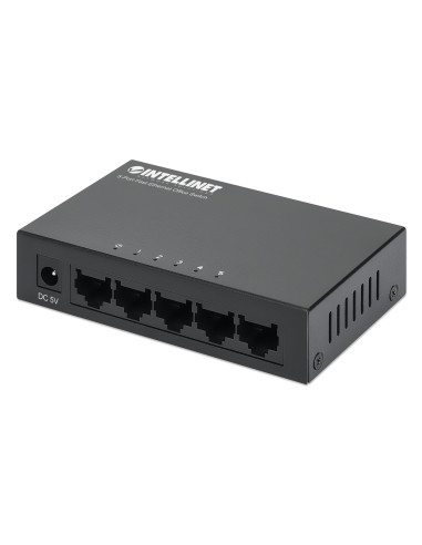 Switch Hub ethernet 10/100Mbps 5 porte desktop in metallo