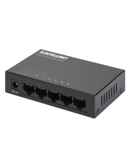 Switch Hub ethernet 10/100Mbps 5 porte desktop in metallo