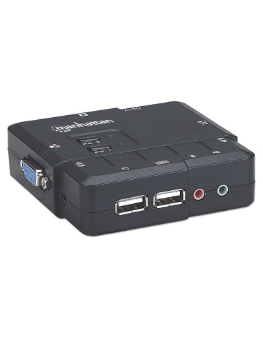 KVM Switch 2 Porte USB/Audio Nero